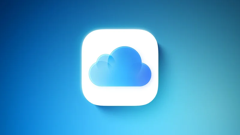 蓝色渐变背景上的 iCloud 图标