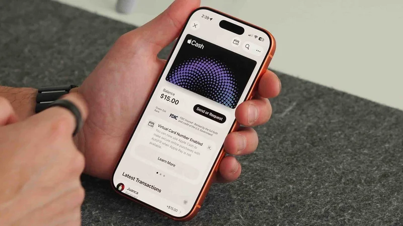 iPhone 钱包中的 Apple Cash 卡片界面