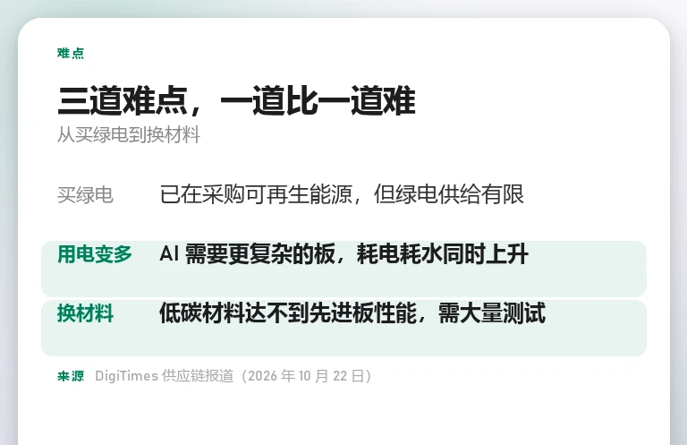 信息卡:买绿电、用电变多、换材料三道难点依次递进