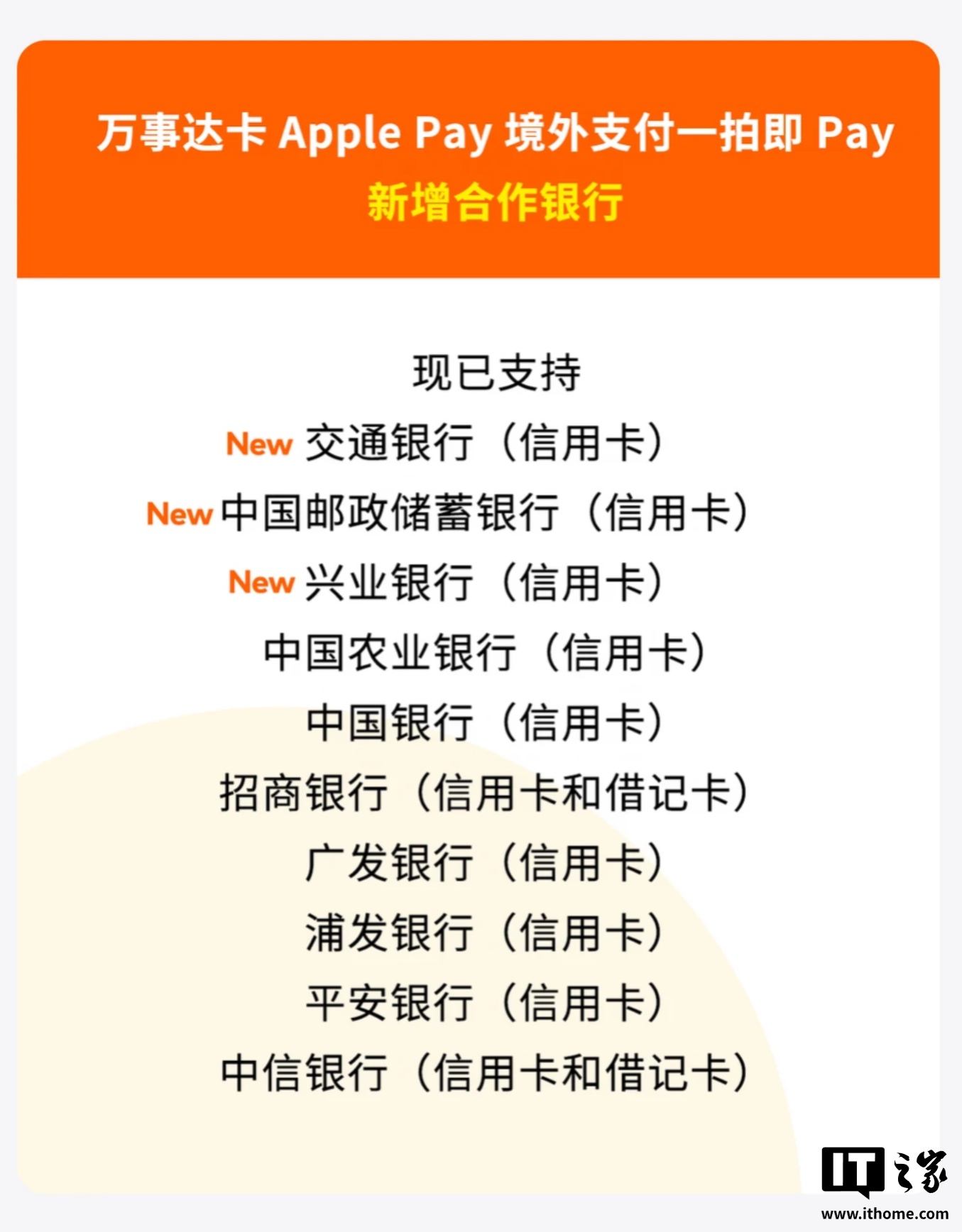 万事达卡 Apple Pay 绑定优惠宣传图