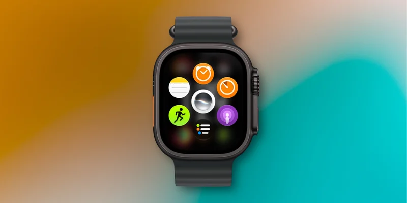 Apple Watch 上的应用网格界面,显示 watchOS 27 的动态应用布局